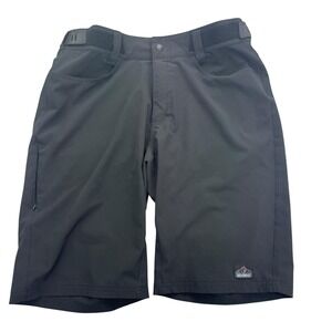 ZOIC Shorts Mens Large Black Mountain Bike Cycling Adjustable Waist 12 Inseam